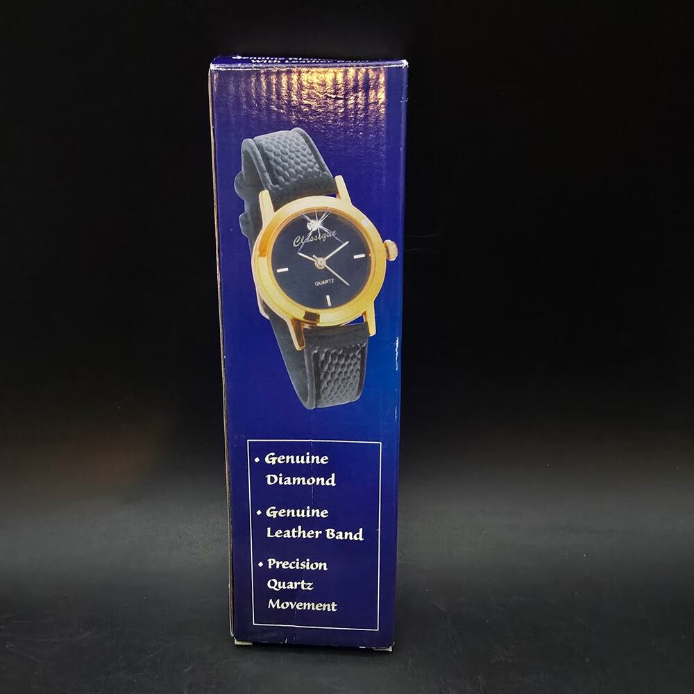 Classique Black Quartz Watch New In Box WORKS Working
